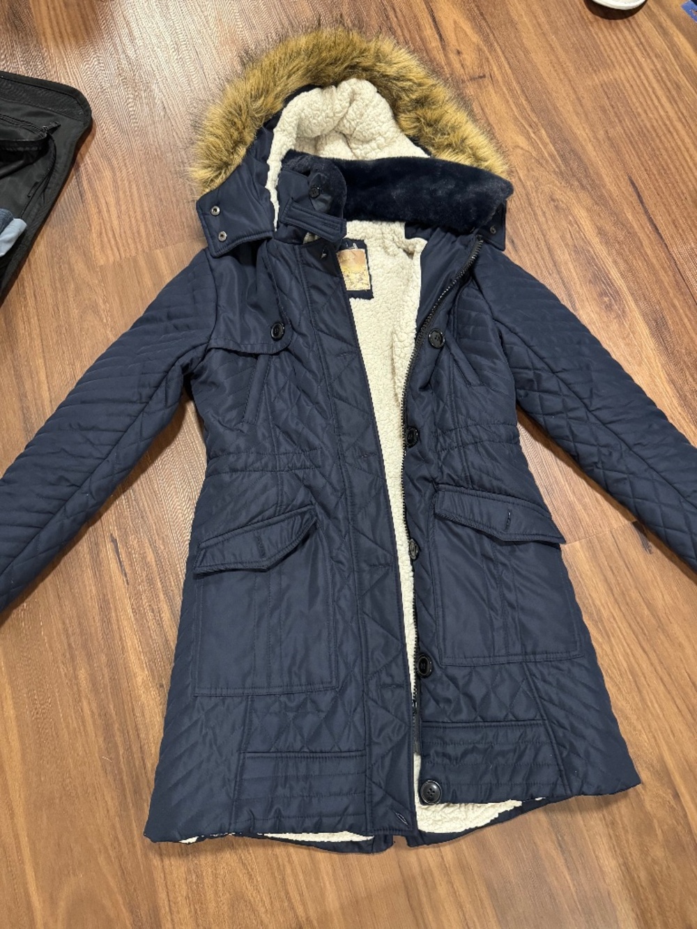 Women’s M Bavy Blue Parka Hoodie